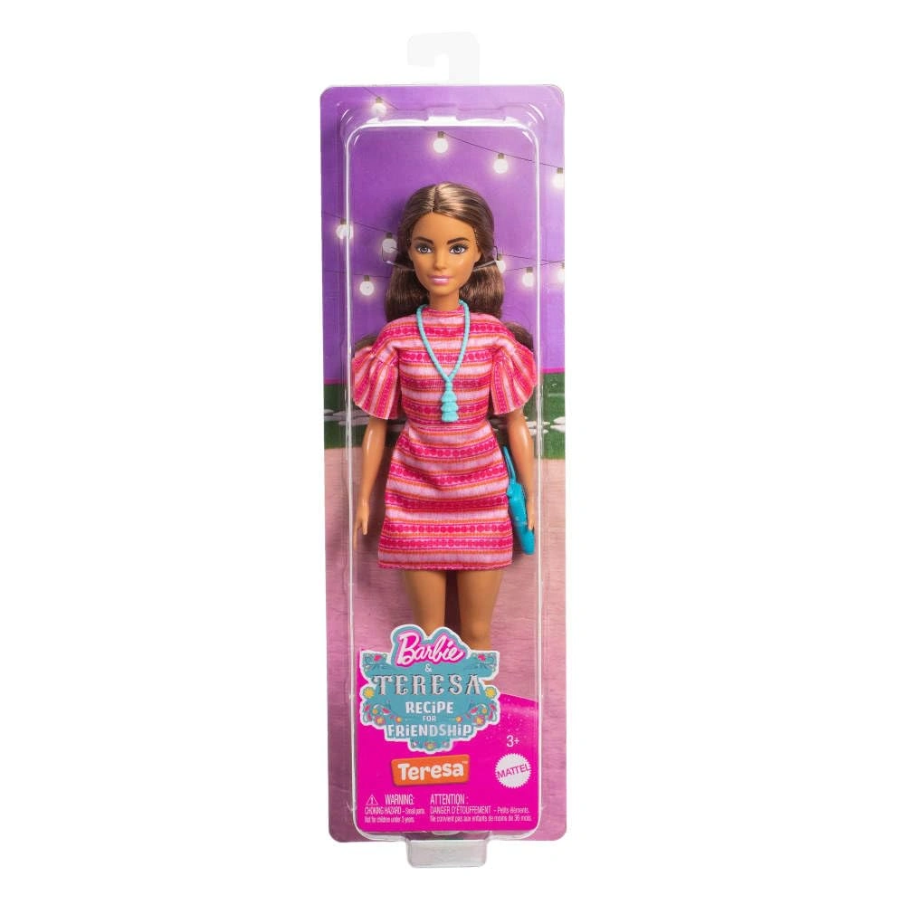 Barbie and Teresa Recipe for Friendship Teresa Fashion Doll Wearing Removable Signature Outfit with Accessories, Including Necklace