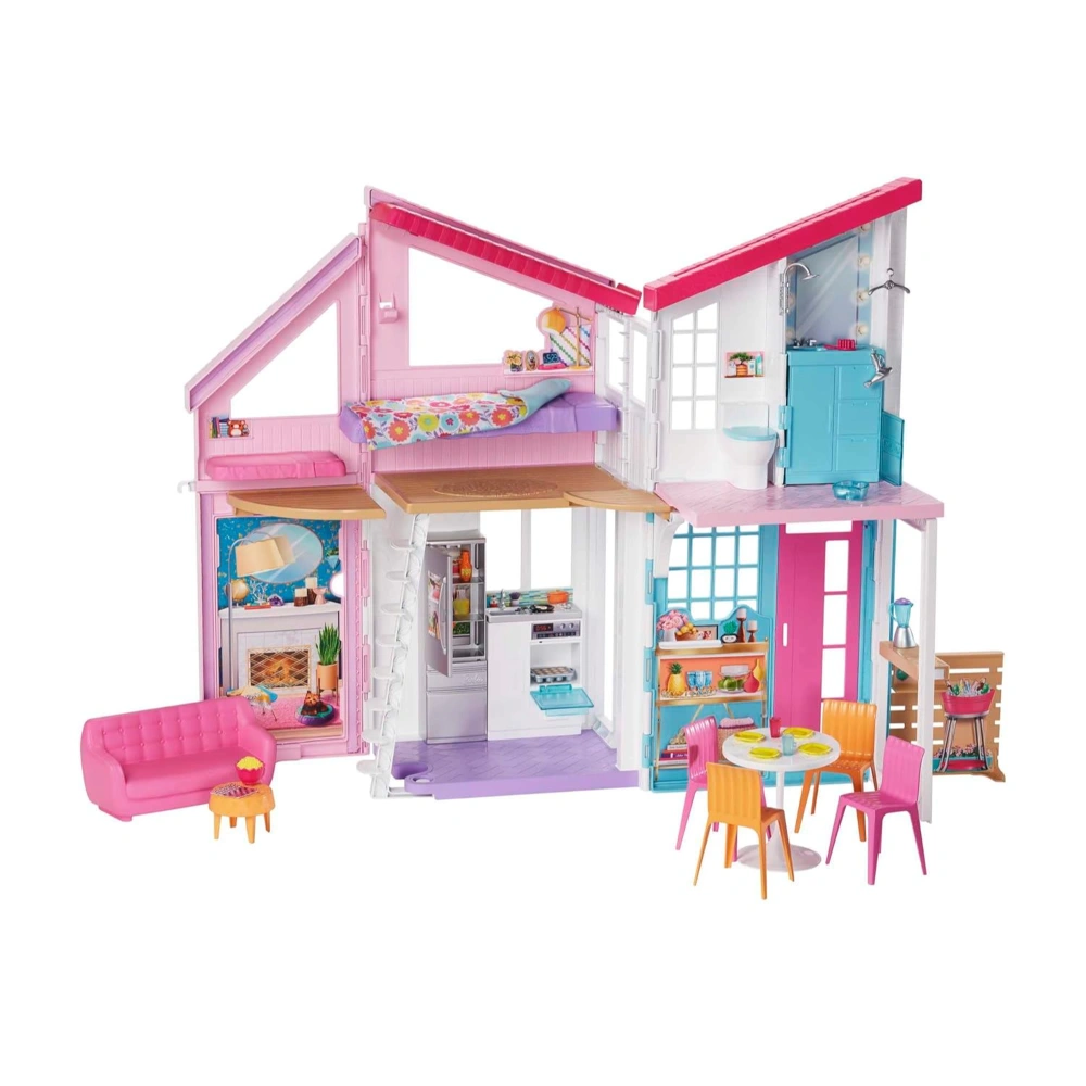Barbie Malibu House 2-Story, 6-Room Dollhouse with Transformation Features, Plus 25+ Pieces Including Furniture, Patio Fence and Accessories, for Kids 3…