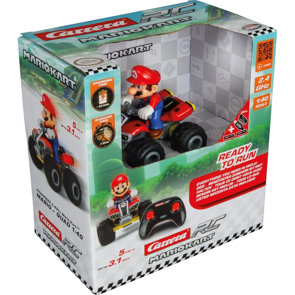 Carrera RC Nintendo Mario Kart Quad 1: 40 Scale 2. 4 GHz Mini Collectible Radio Remote Control Toy Car Vehicle – Mario