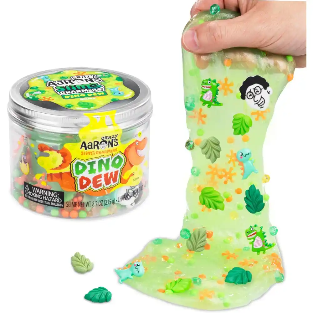 Crazy Aarons Slime Charmers – Dino Dew, Banana Scented Slime with Charms