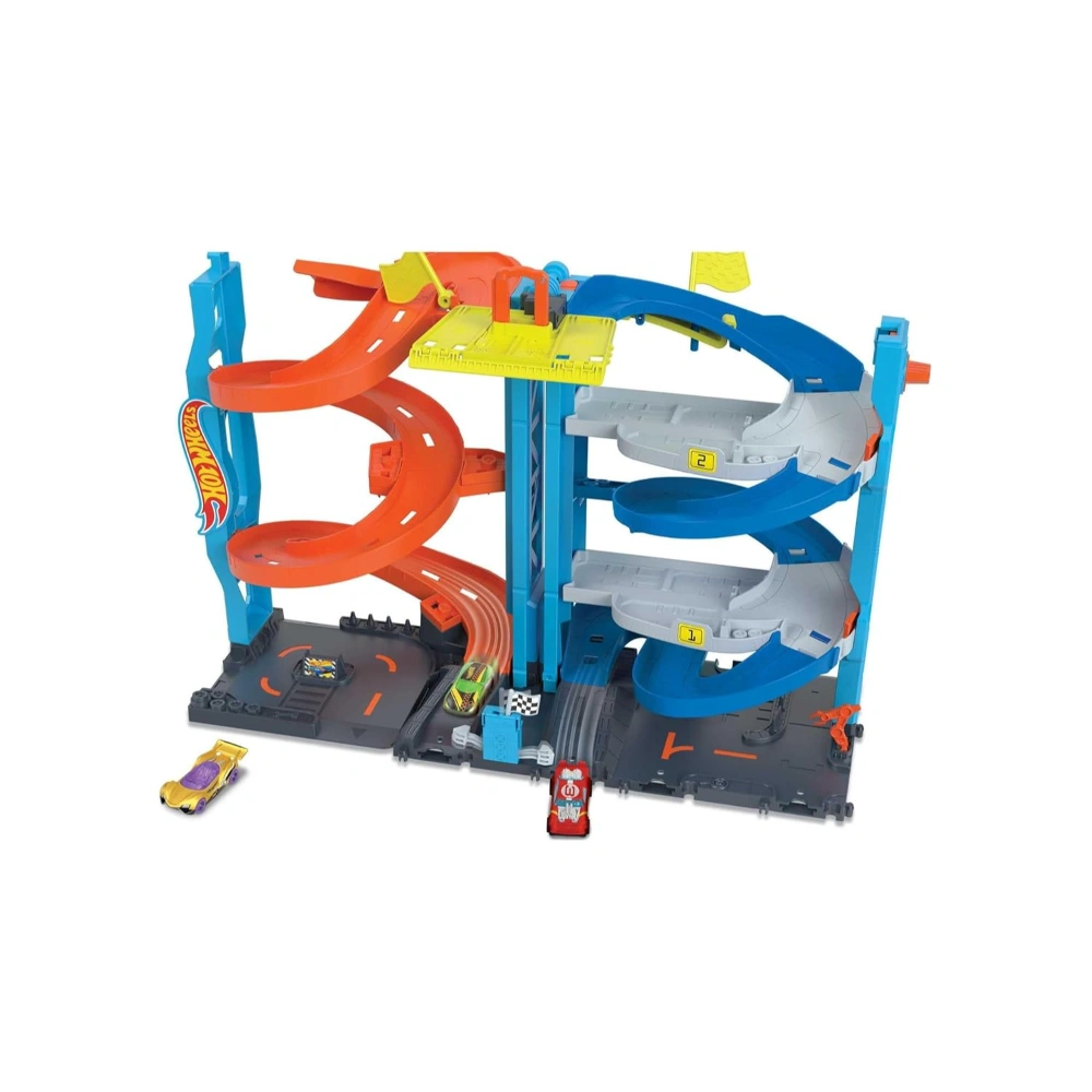 Hot Wheels City Tower Race Track for Transformable Toy Cars, Includes 1 Vehicle, 4 Years