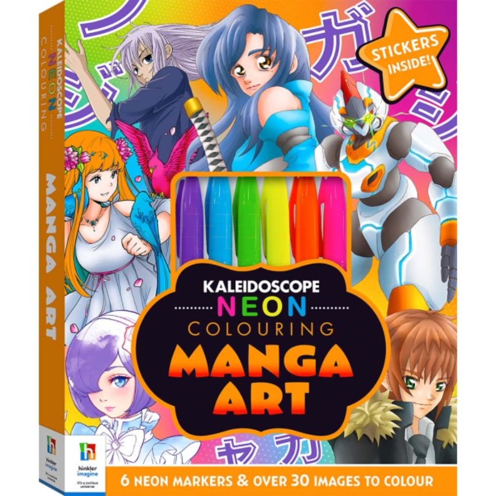 KALEIDOSCOPE NEON COLOURING KIT MANGAART