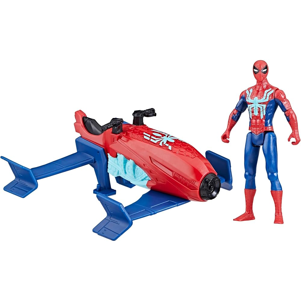 Marvel Epic Hero Series Web Splashers Spider-Man Hydro Jet Blast, 4-Inch Action Figure and Vehicle Playset, Super Hero Toys for Kids 4 and Up