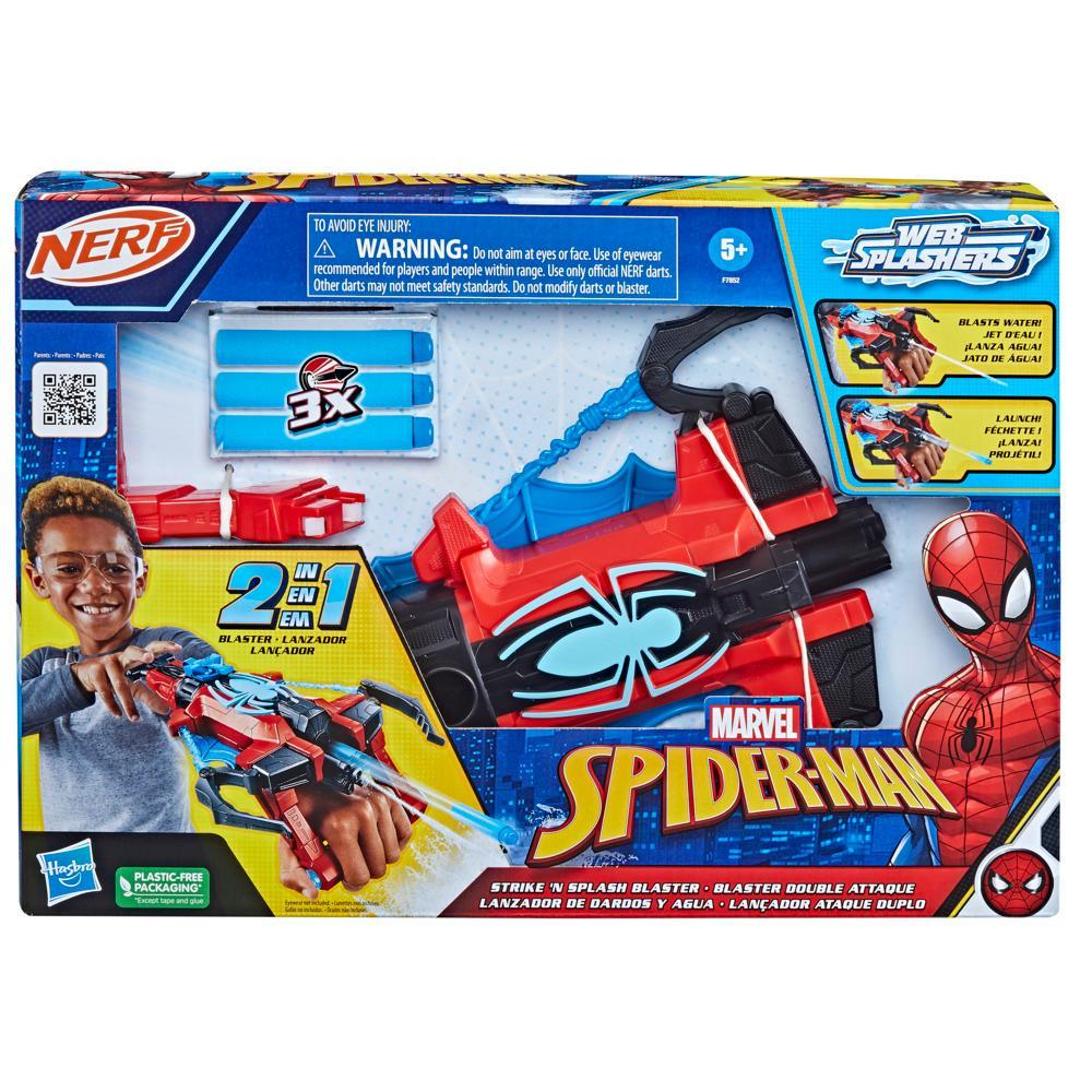 Marvel Spider-Man NERF Strike ‘N Splash Blaster, 2-in-1 Feature, Super Hero Toys, Marvel Toys