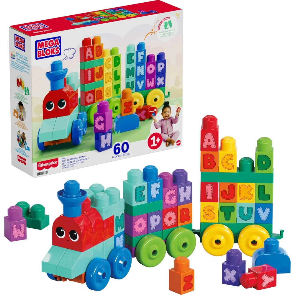 Mega Blocks ABC Learning Train, Multi Color