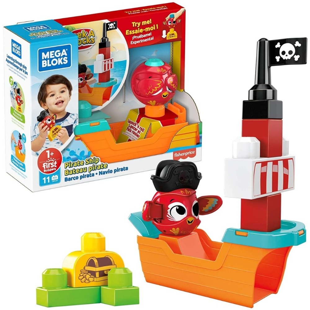 MEGA BLOKS PEEK A BLOCKS PIRATE SHIP