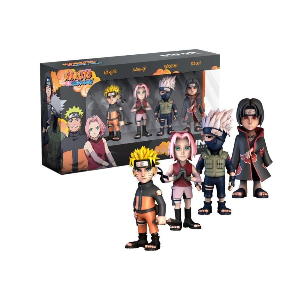 NARUTO SHIPPUDEN – Naruto, Kakashi, Itachi, .. – Pack 4 Fig. Minix 7cm