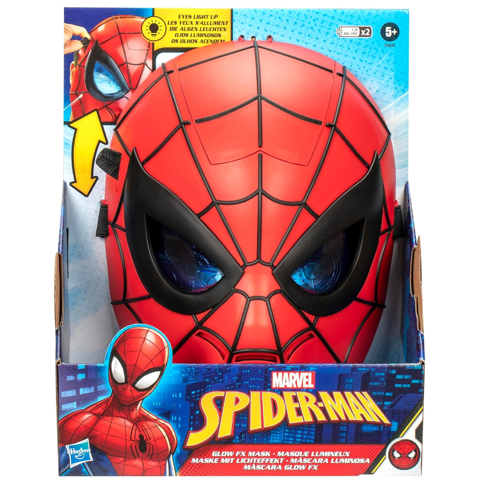SPIDER-MAN Marvel Glow FX Mask, Light-Up Role Play Toy, Super Hero Toys for Kids Ages 5+
