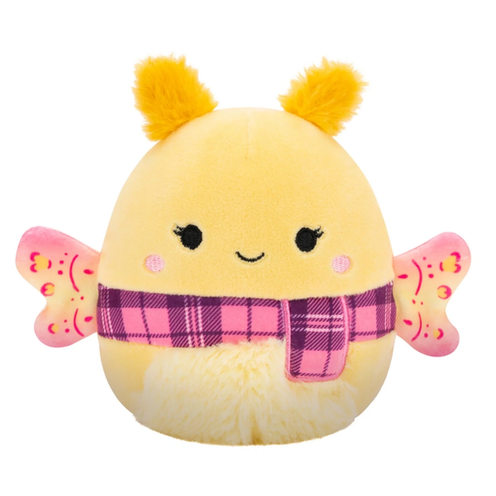 Squishmallows 5 Inch Plush S20 Miry Yellow Moth With Pink Plaid Scarf