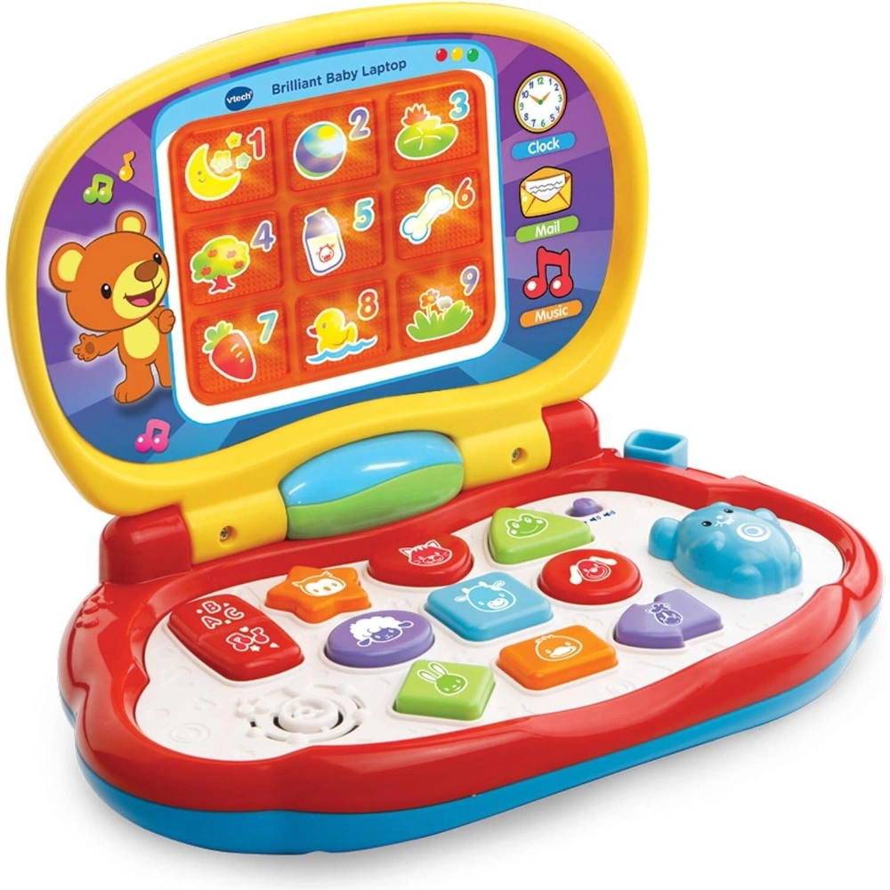 Vtech Baby Laptop, Colourful Kids Laptop with LCD Screen, Sound Effects, Phrases and Songs, Learning Laptop with Animals, Shapes and Music, Kids Computer for Roleplay, Toy Laptop for 6 Months +