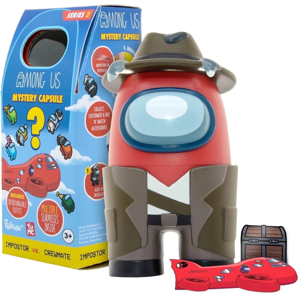 Yu Me Among Us Mystery Capsules Collectible Kids Crewmate Action Figure, Multicolor, 2 Pack