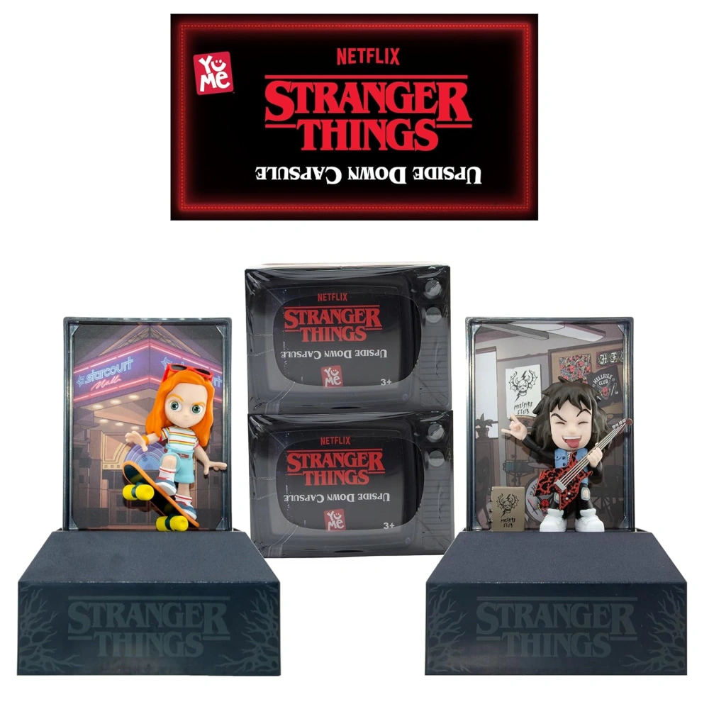 Yu Me Official Netflix Stranger Things Surprise Upside Down Capsules Vintage Blind Box Action Figure 80s Collectible Gifts for Collectors Toy Merchandise (Pack of 2)