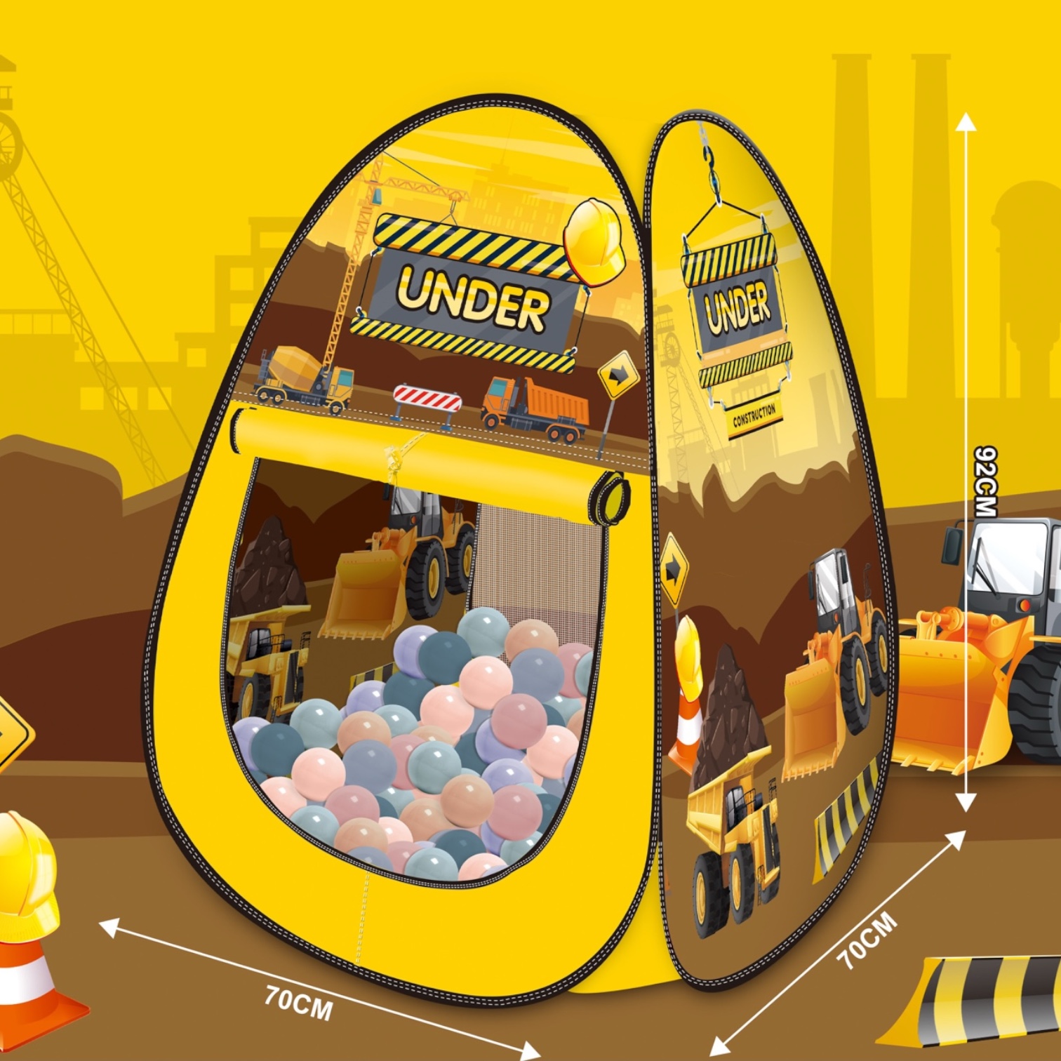 خيمة الإنشاءات مع 100 كرة