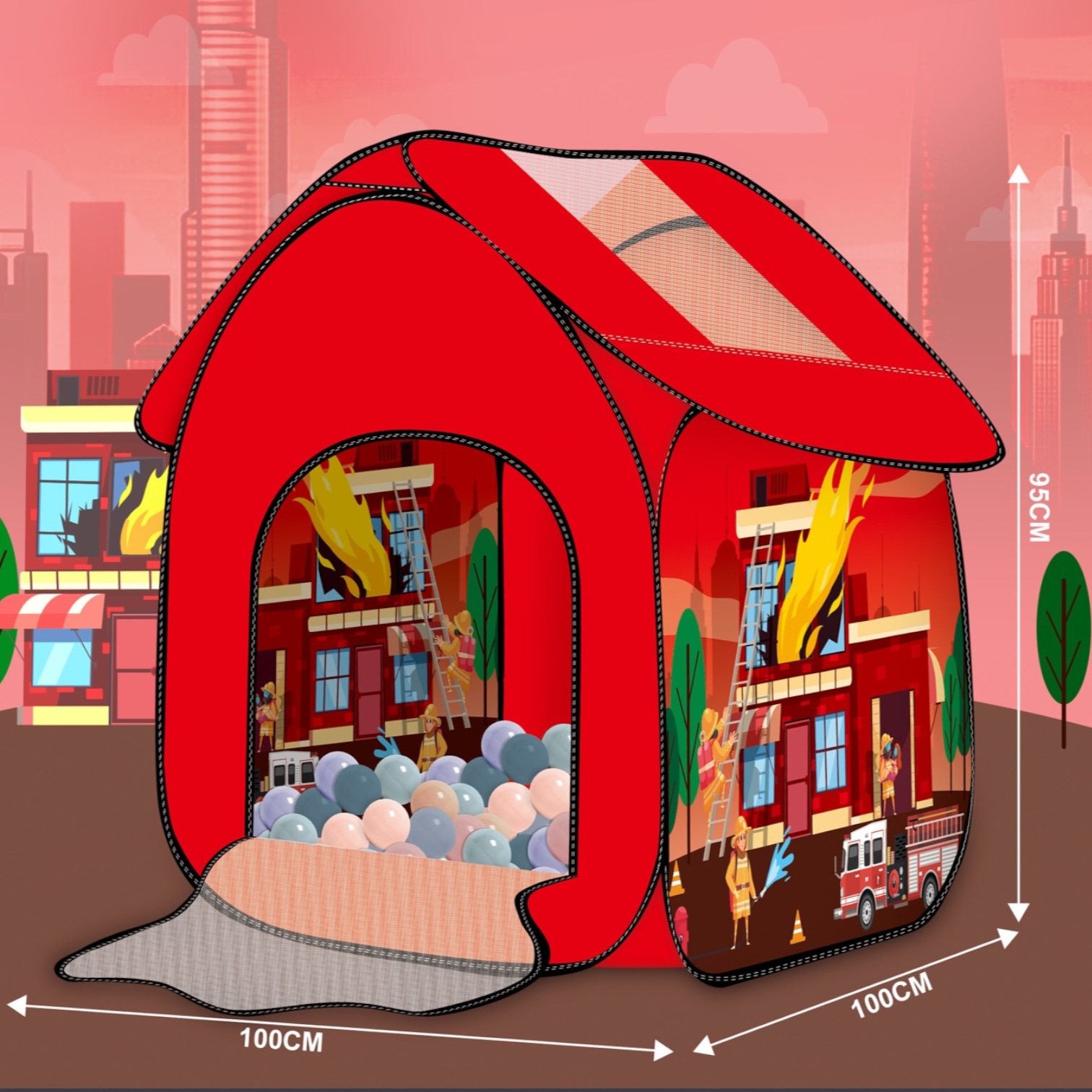 خيمة الاطفاء مع 100 كرة