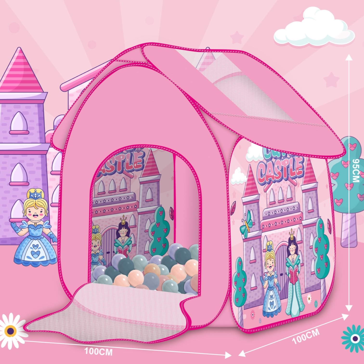 خيمة بيت الاميرات مع 100 كرة