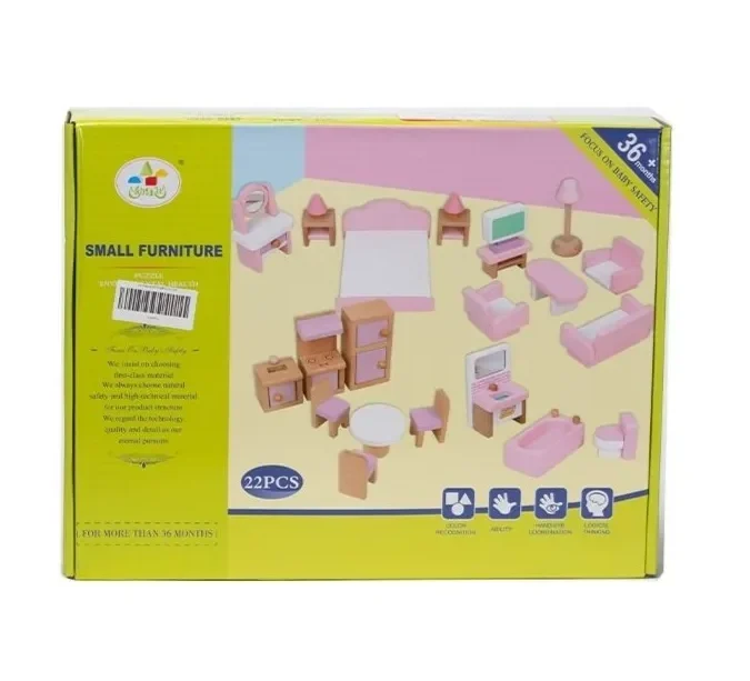 22 Pieces of Small Furniture Playset for Kids