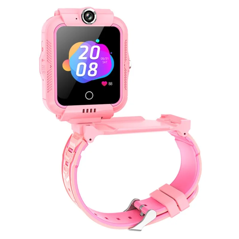إكس أو – ساعة الأطفال الذكية مع مكالمة فيديو لون وردي
