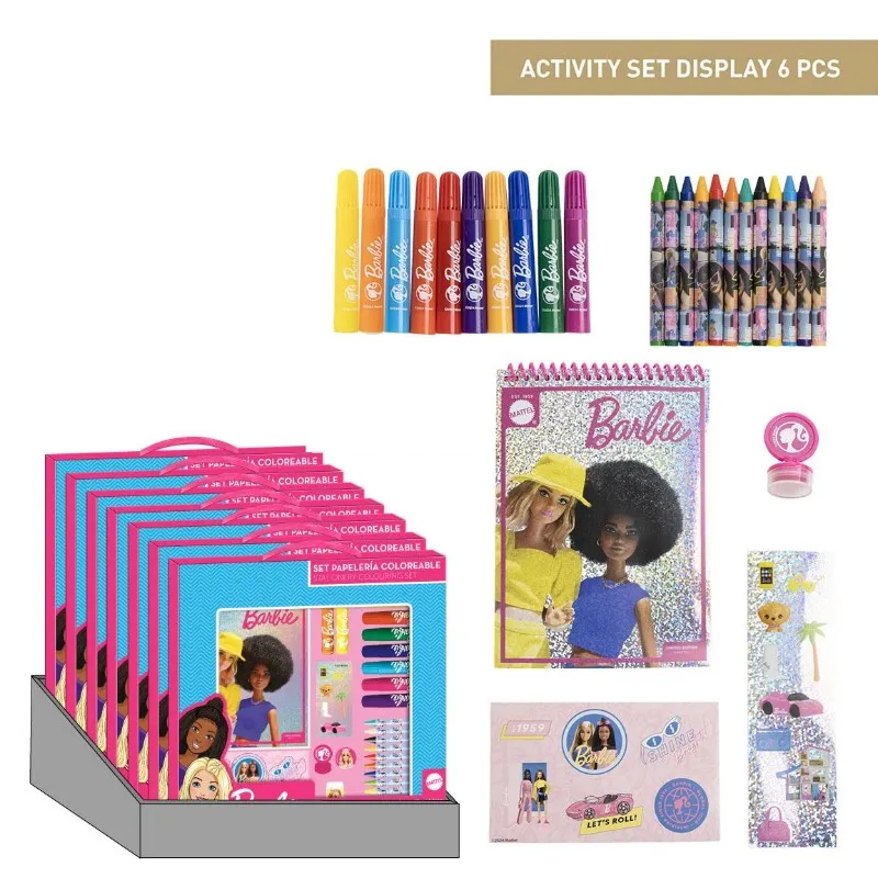 Barbie Colorable Stationery Display Set Box