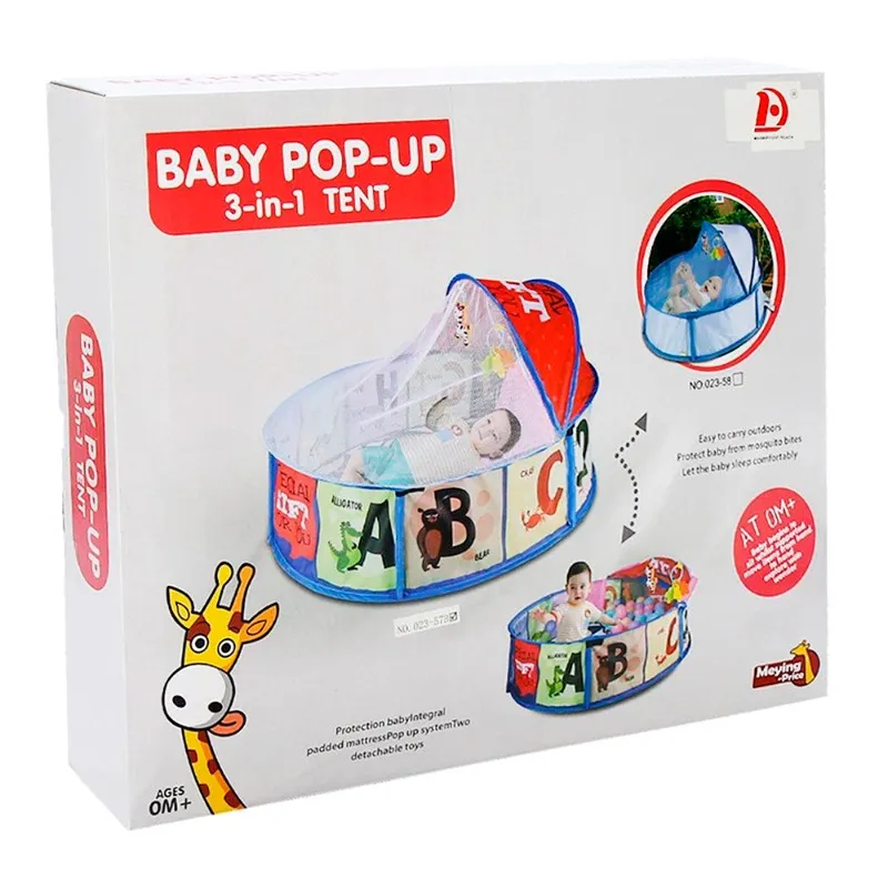 خيمة اللعب للأطفال 3 في 1 لون وردي