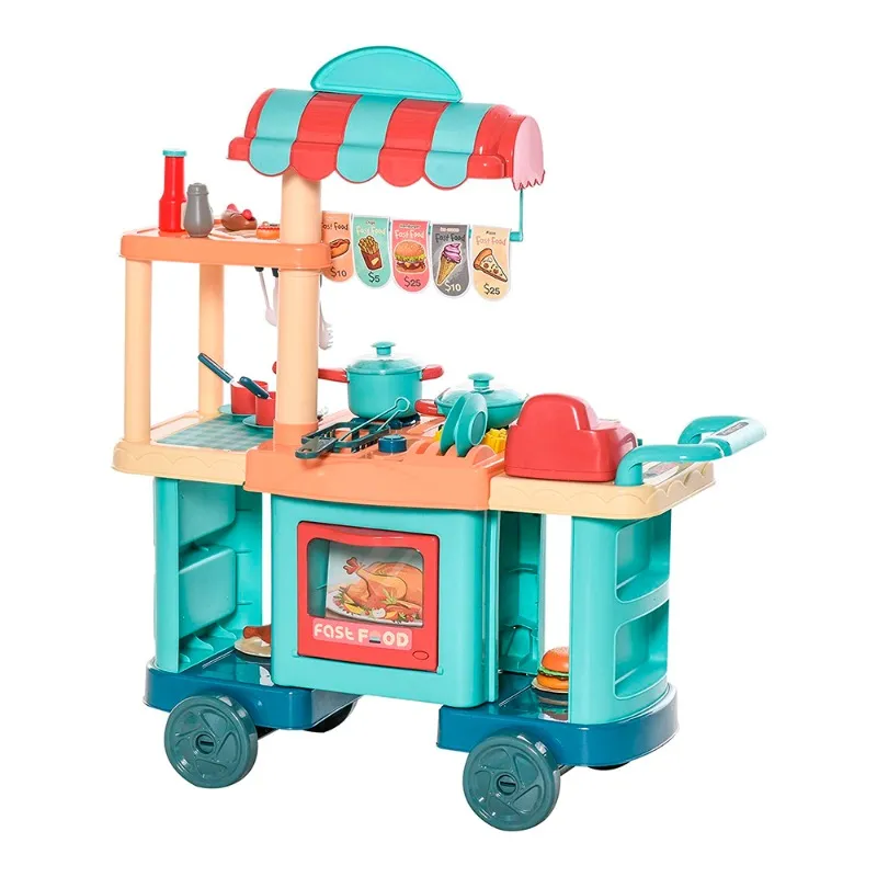 مجموعة لعب عربة طعام الوجبات السريعة – 50 قطعة