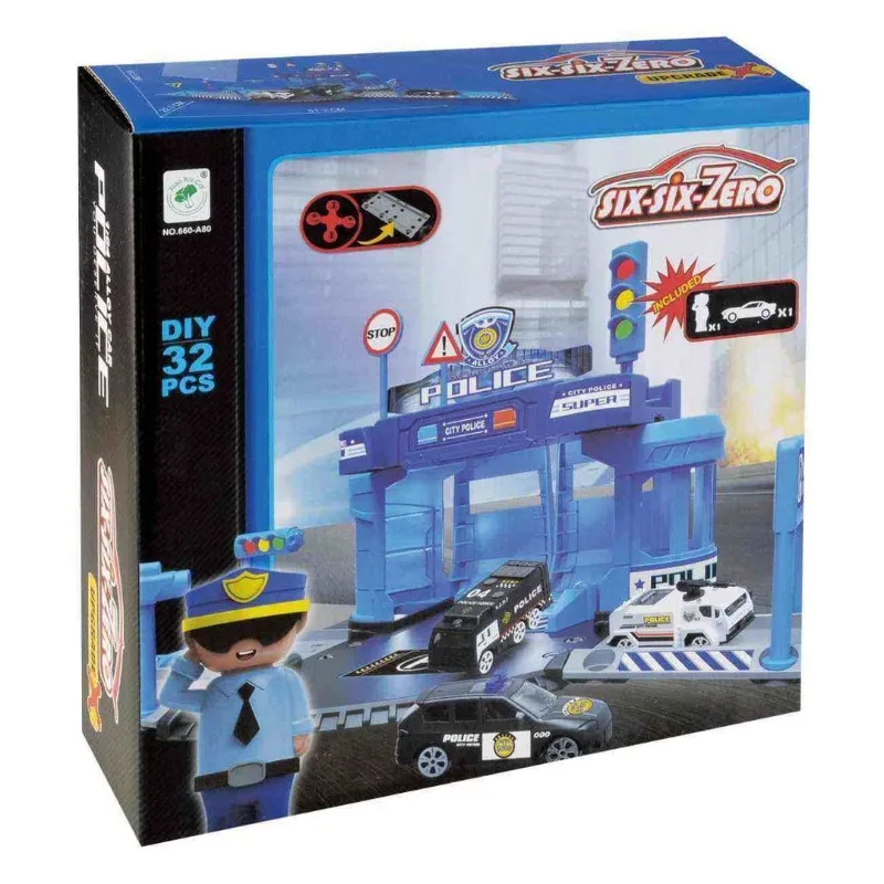 مجموعة لعبة مركز الشرطة – لون أزرق