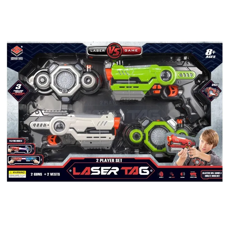 مجموعة سترات وبنادق الليزر برو – لون أخضر