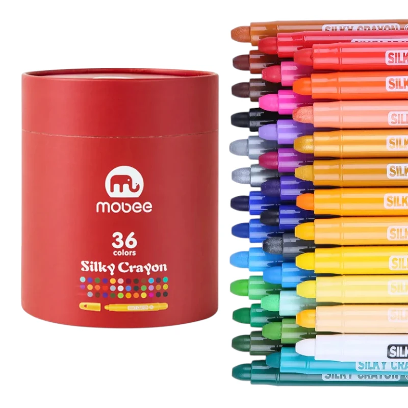 Mobee Washable Silky Crayons – 36 Colours