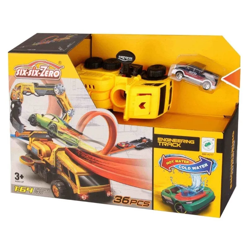 مسار السيارات اللولبي – لون أصفر