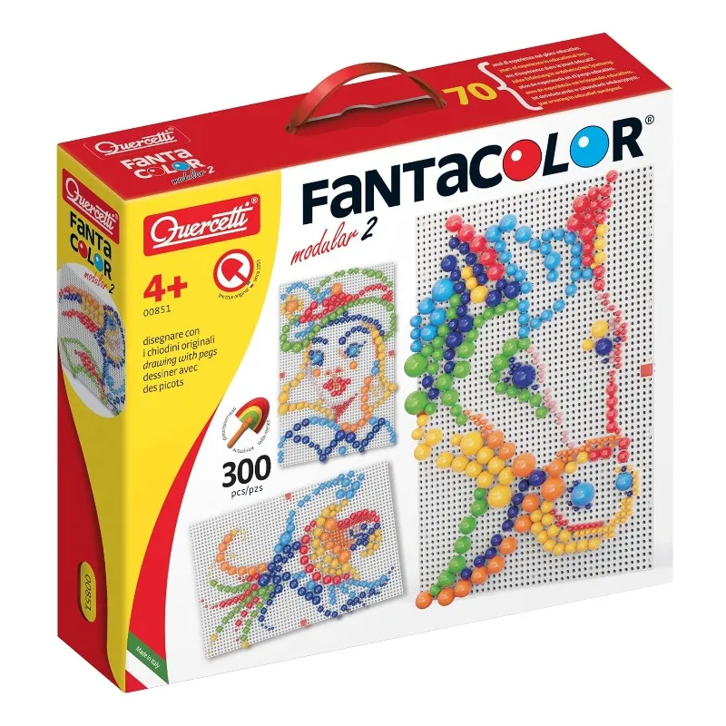 Quercetti Fanta Color Mosaic Compact Set – 300 Pin