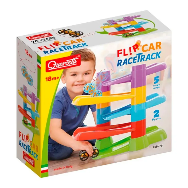 Quercetti Flip Car Race Track Playset