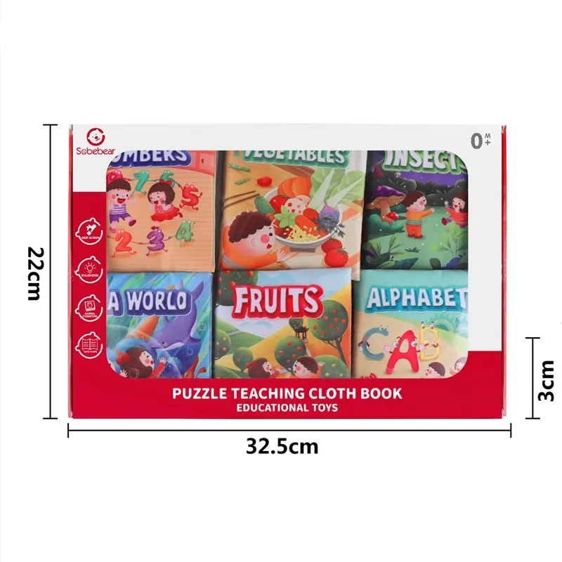 Sobibear Puzzle Teaching Cloth Book 6 Pack