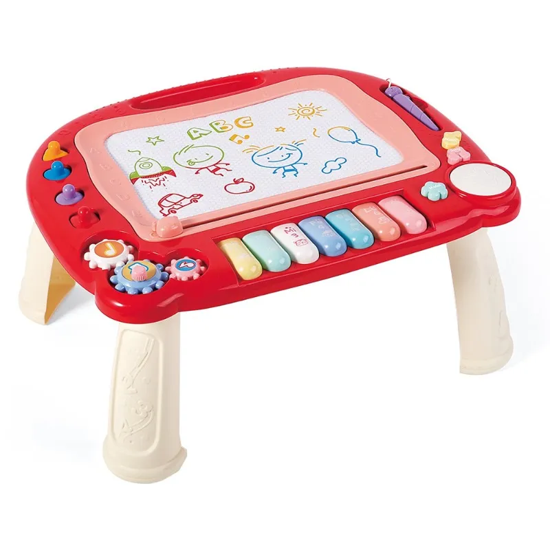 سوبيبير – طاولة تعليمية للرسم متعددة الوظائف مع بيانو لون أحمر