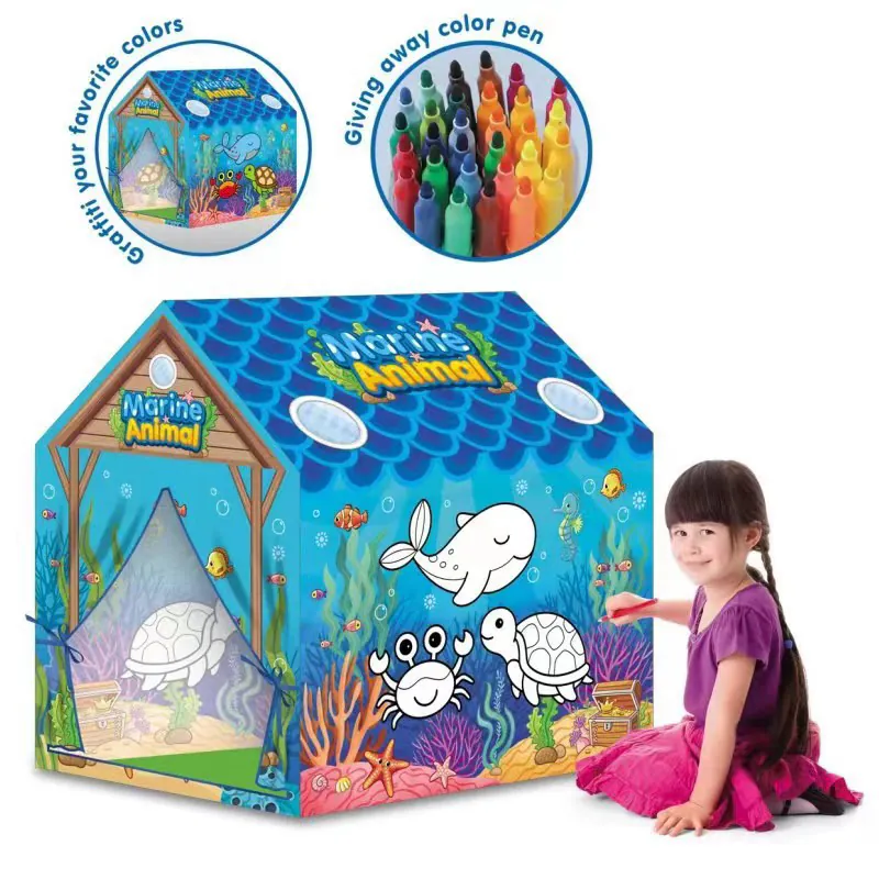 تلوين خيمة اللعب رسومات الحيوانات البحرية