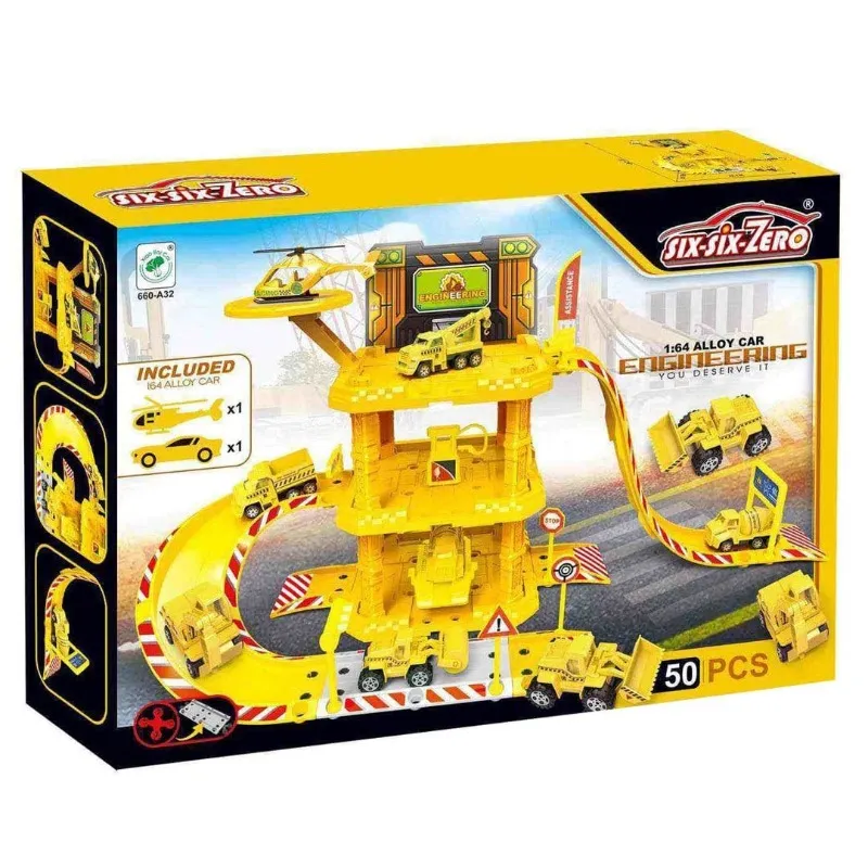 Triple Floors Engineering Cars Play Set – Yellow