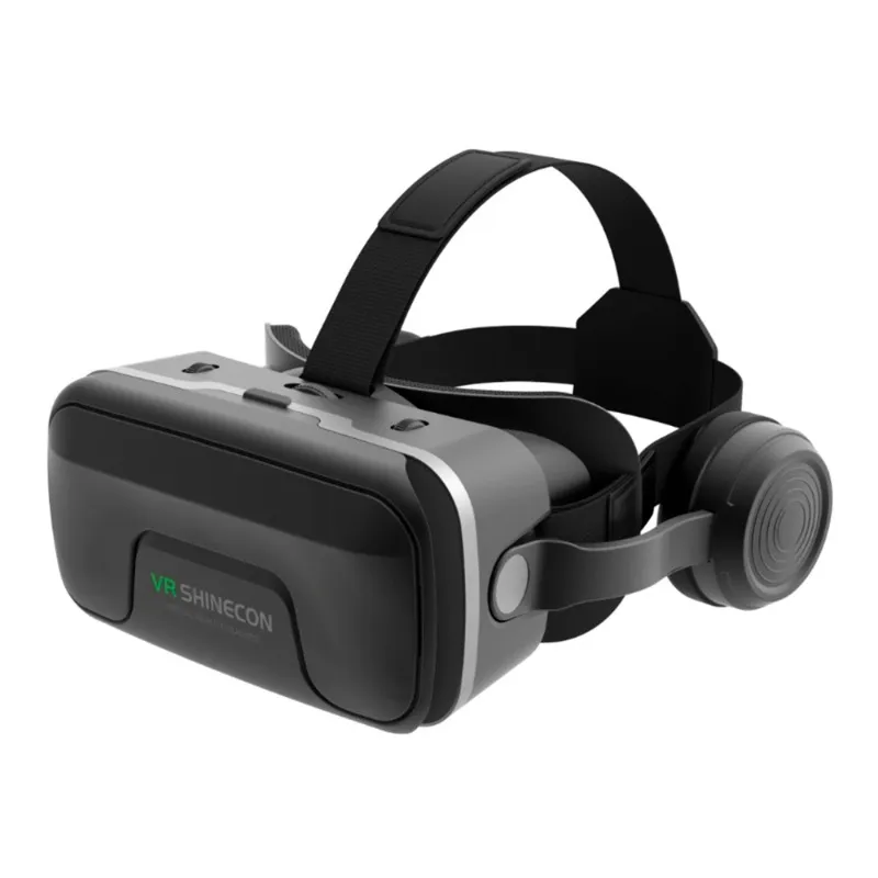 Vr Shinecon 3D Glasses Headset with Headphone – Black