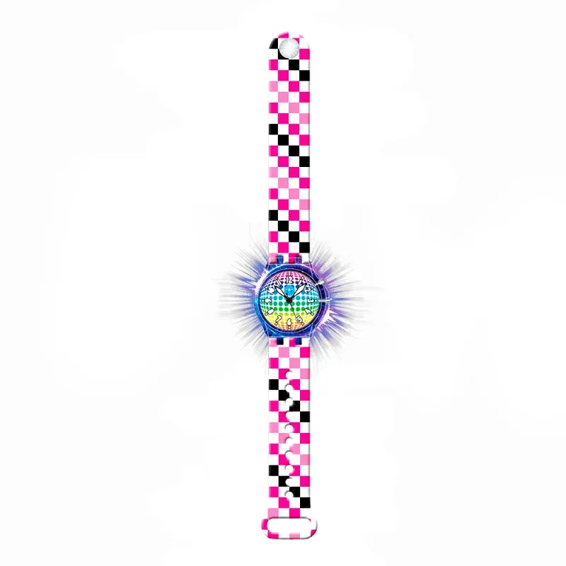 Watchitude Glow Light Up Watch – Pink Checkers