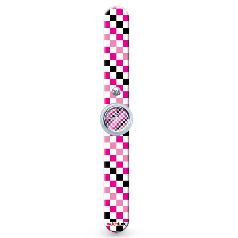 Watchitude Slap Watch – Pink Checkers