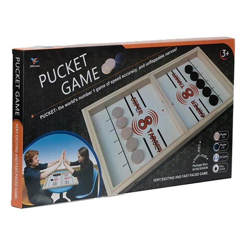 Wooden Hockey Sling Pucket Game