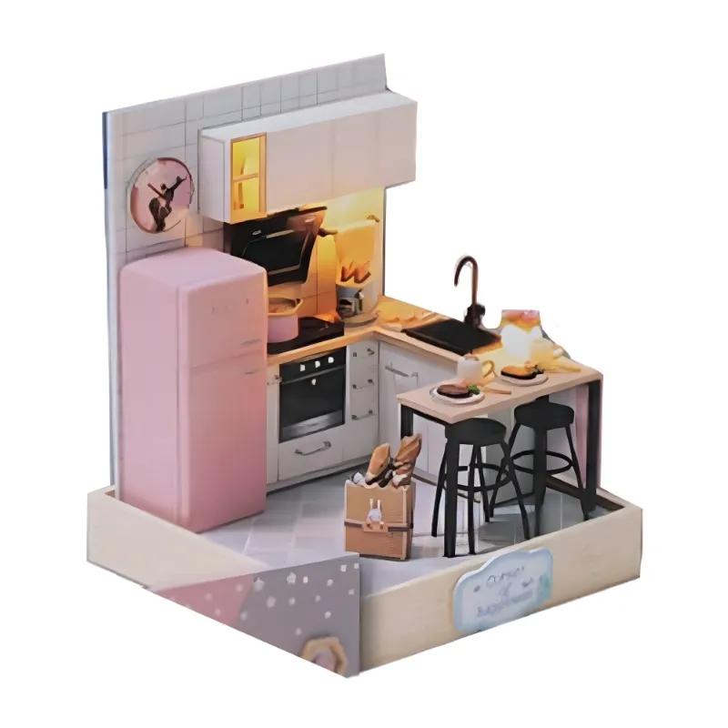 زاوية الغرفة الخشبية المضيئة