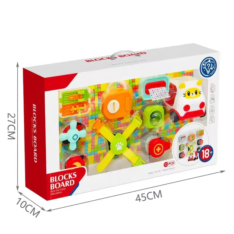 Activity Sensory Block Board Building Toys - 10 pcs