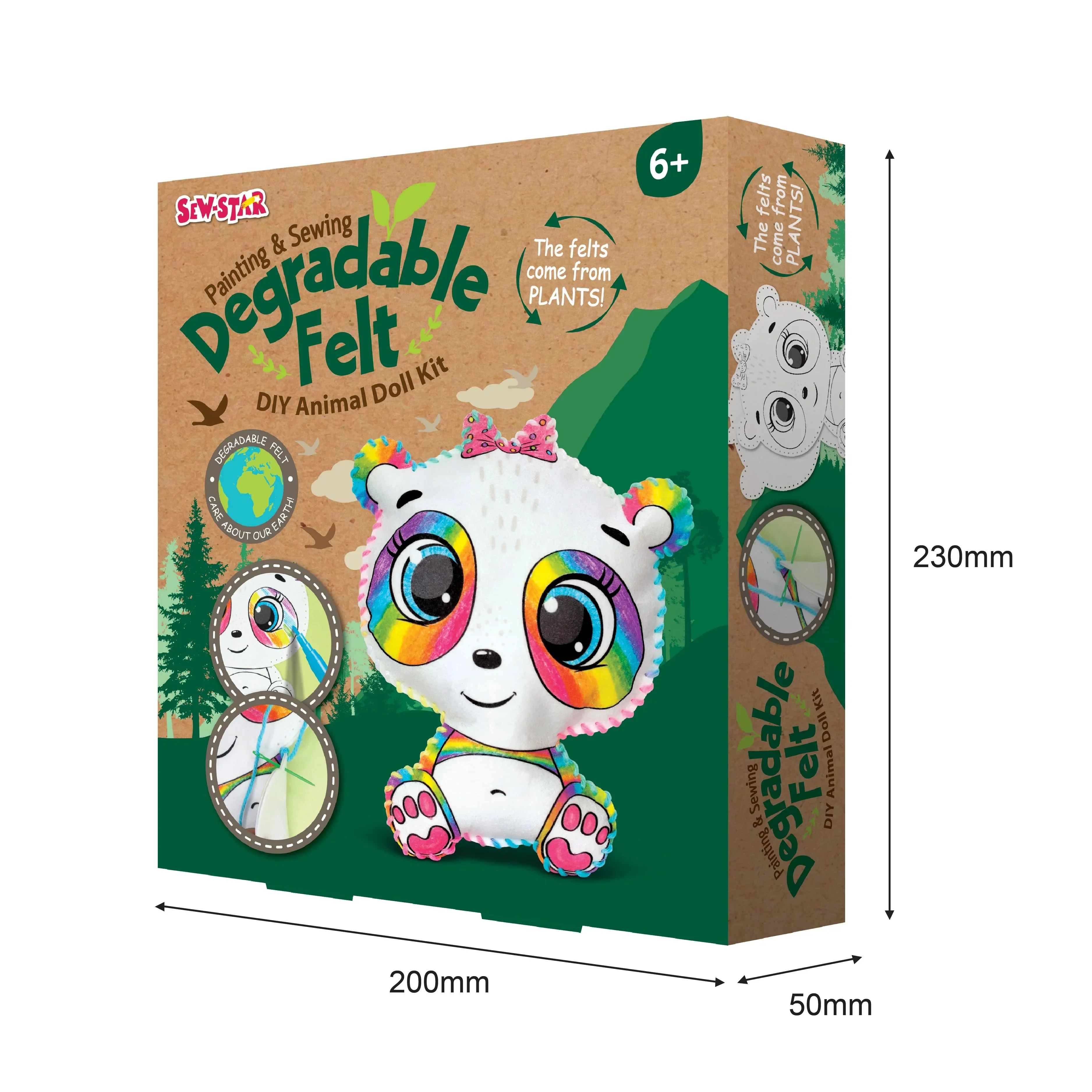 Sew Star Degradable Felt Diy Animal Doll kit - Panda