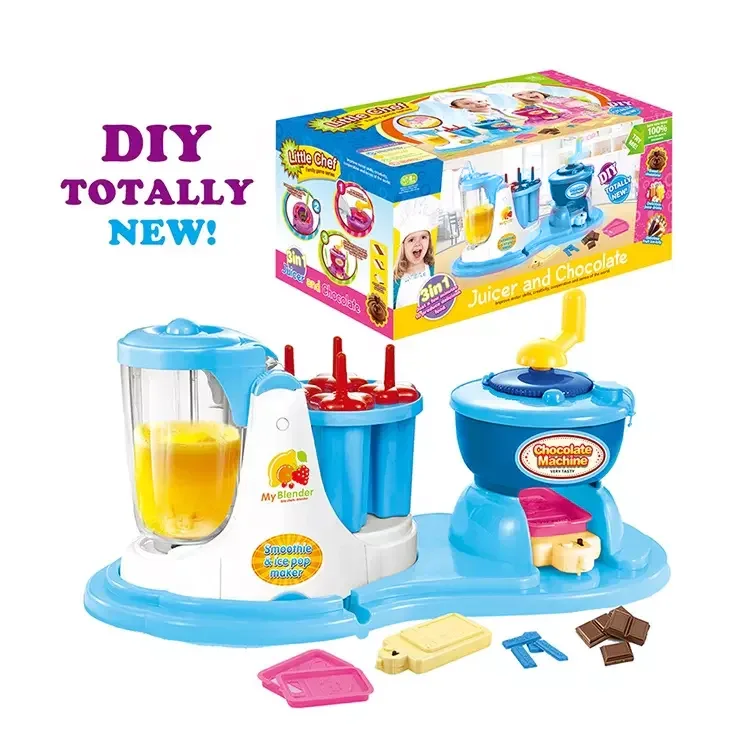 Diy 3 In 1 Juicer Ice Lolly And Chocolate Machine Blue (KV)