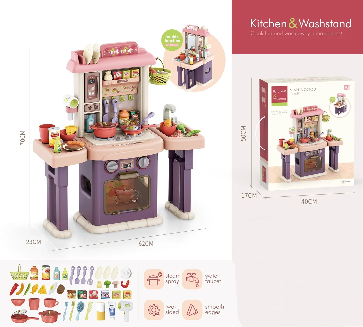 Double Side Kitchen With Basin For Children