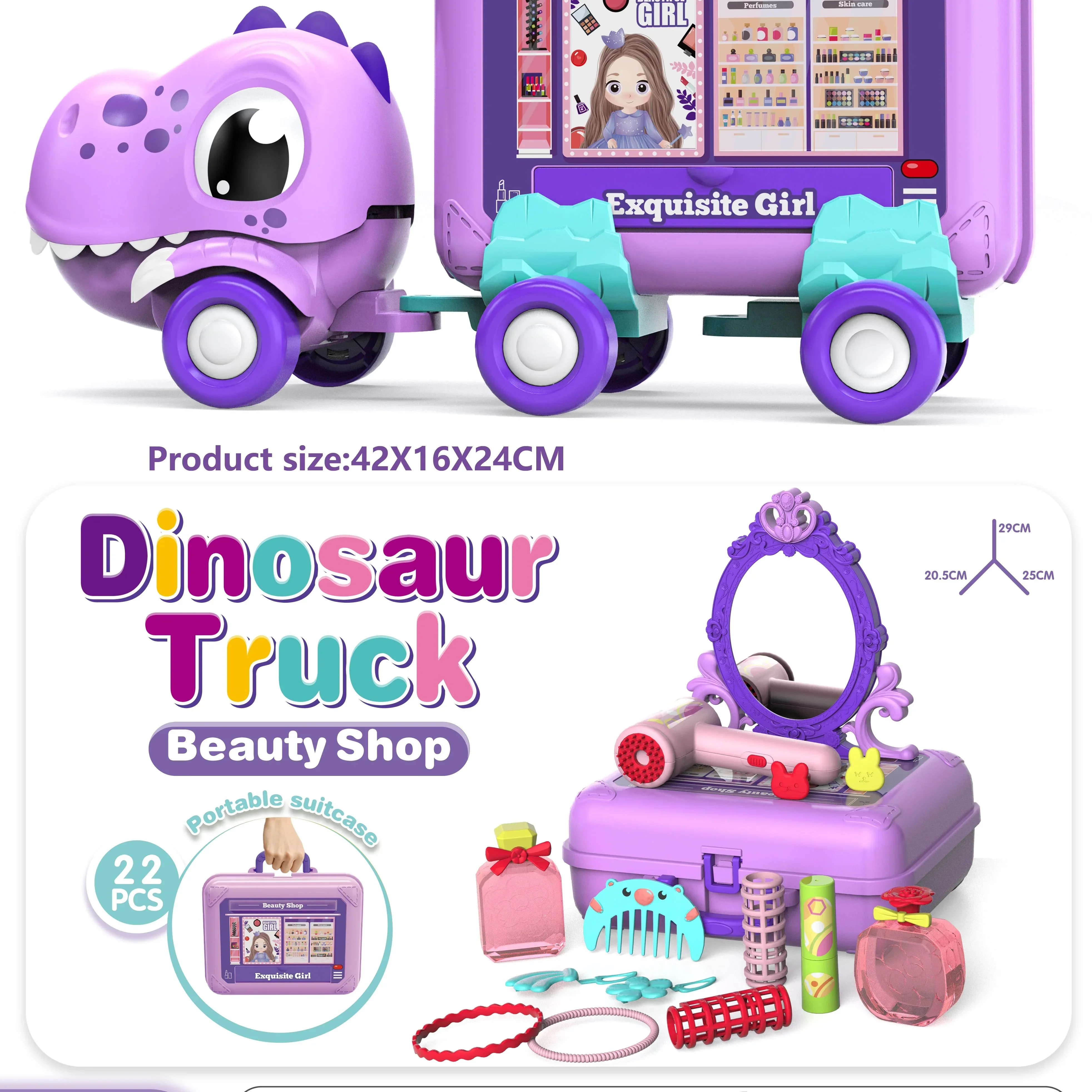 Dinosaur Truck Beauty Playset