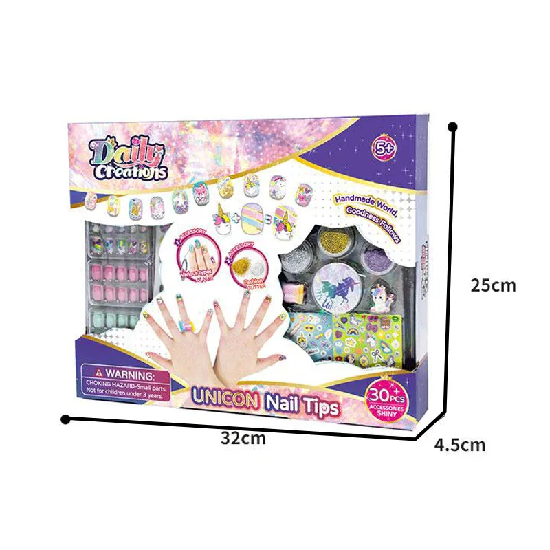 Kids Unicorn Nail Polish Set With Ring For Girls