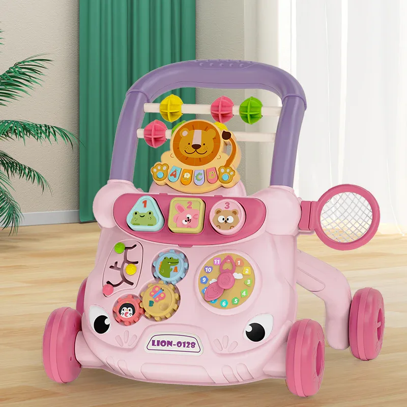 Lion Trolley Baby Walker with Music - Pink