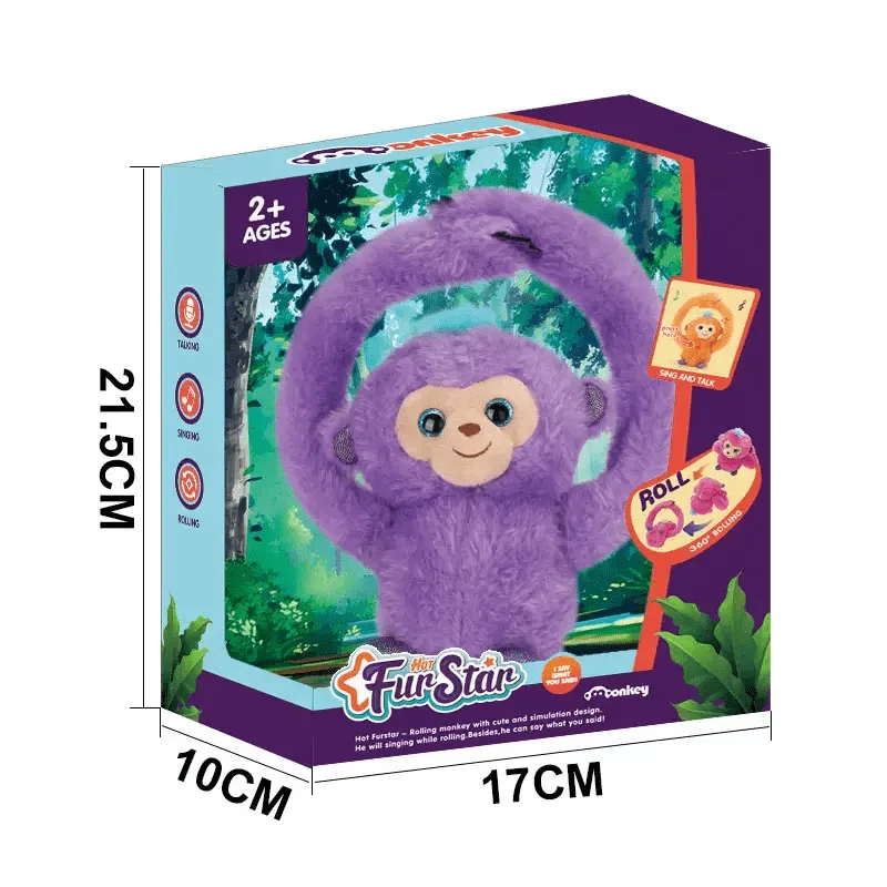 Plush Rolling Monkey - Purple