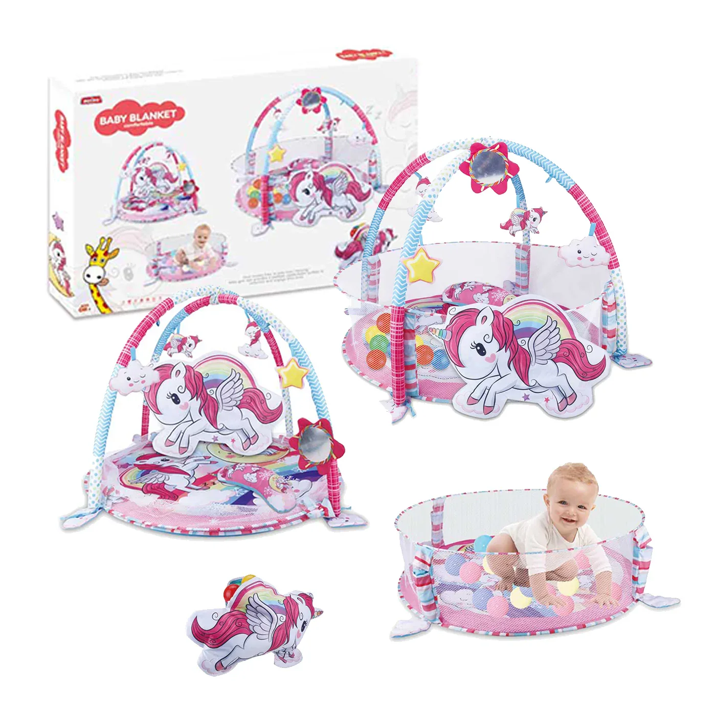 Tummy Time Mat For Floor Activity- Unicorn