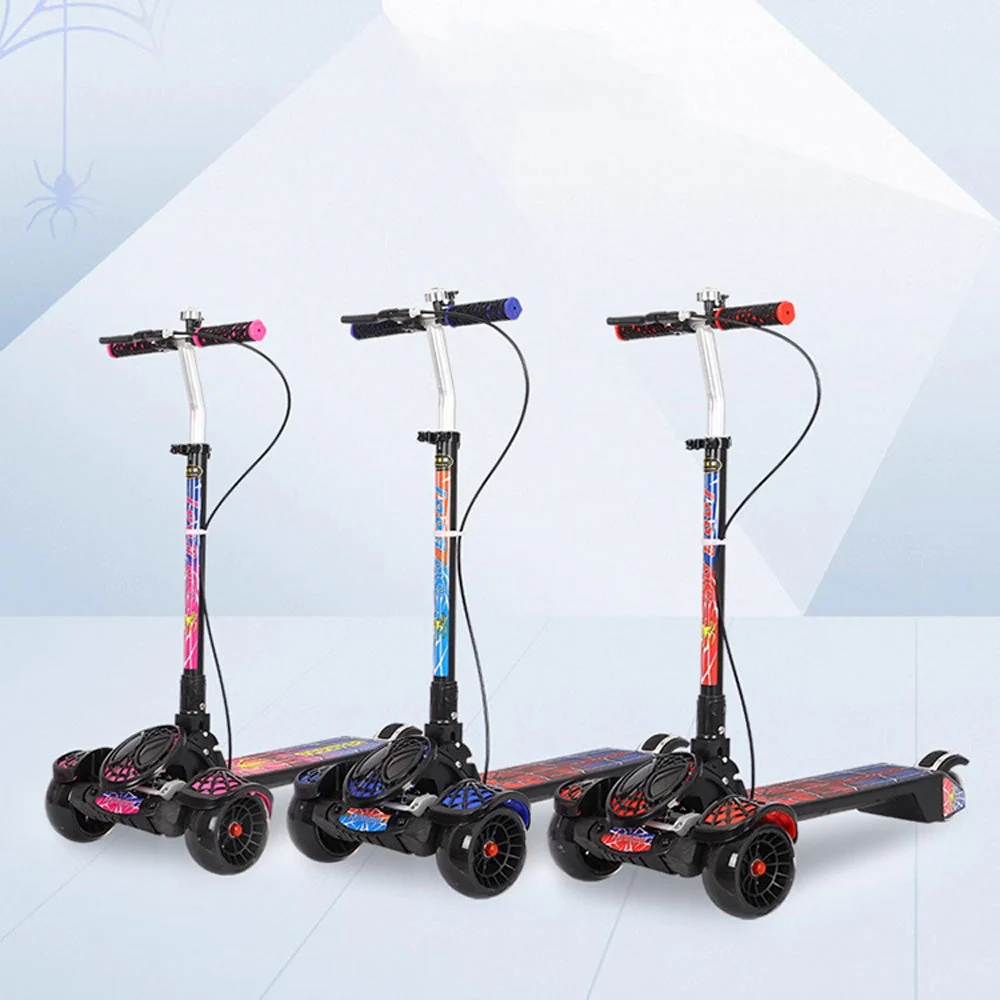 سكوتر كهربائي للأطفال بثلاث عجلات بتصميم سبايدر مع أضواء وموسيقى