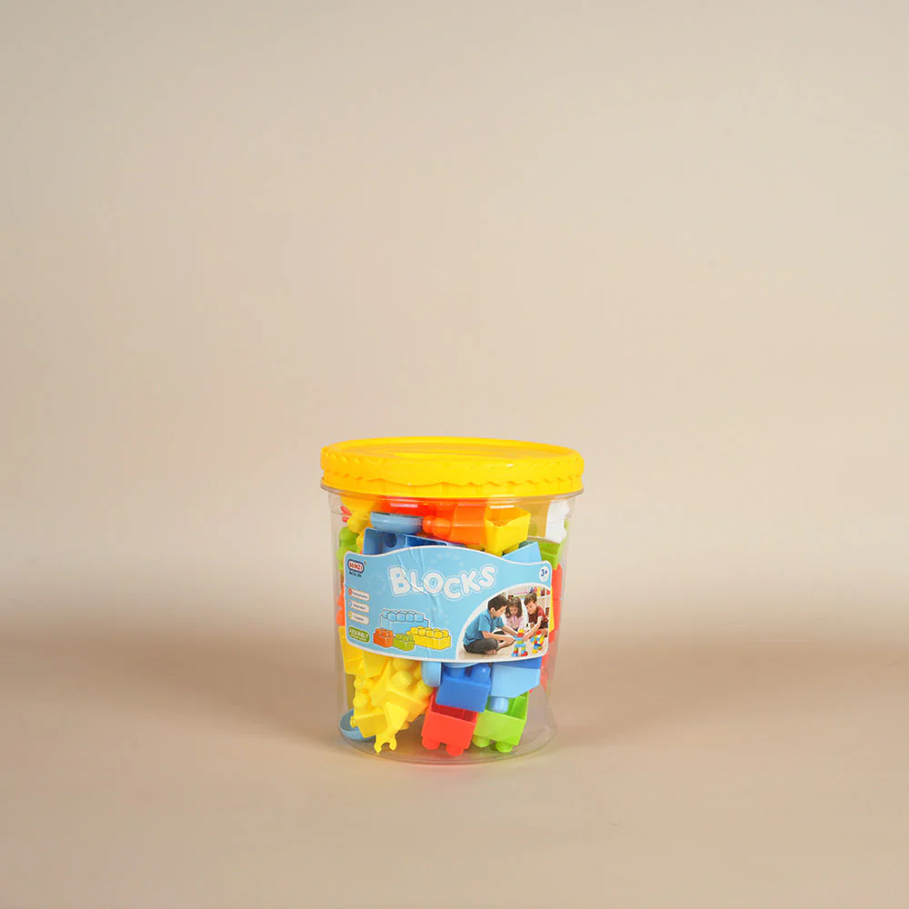 مجموعة مكعبات بناء تعليمية كبيرة 55 قطعة.